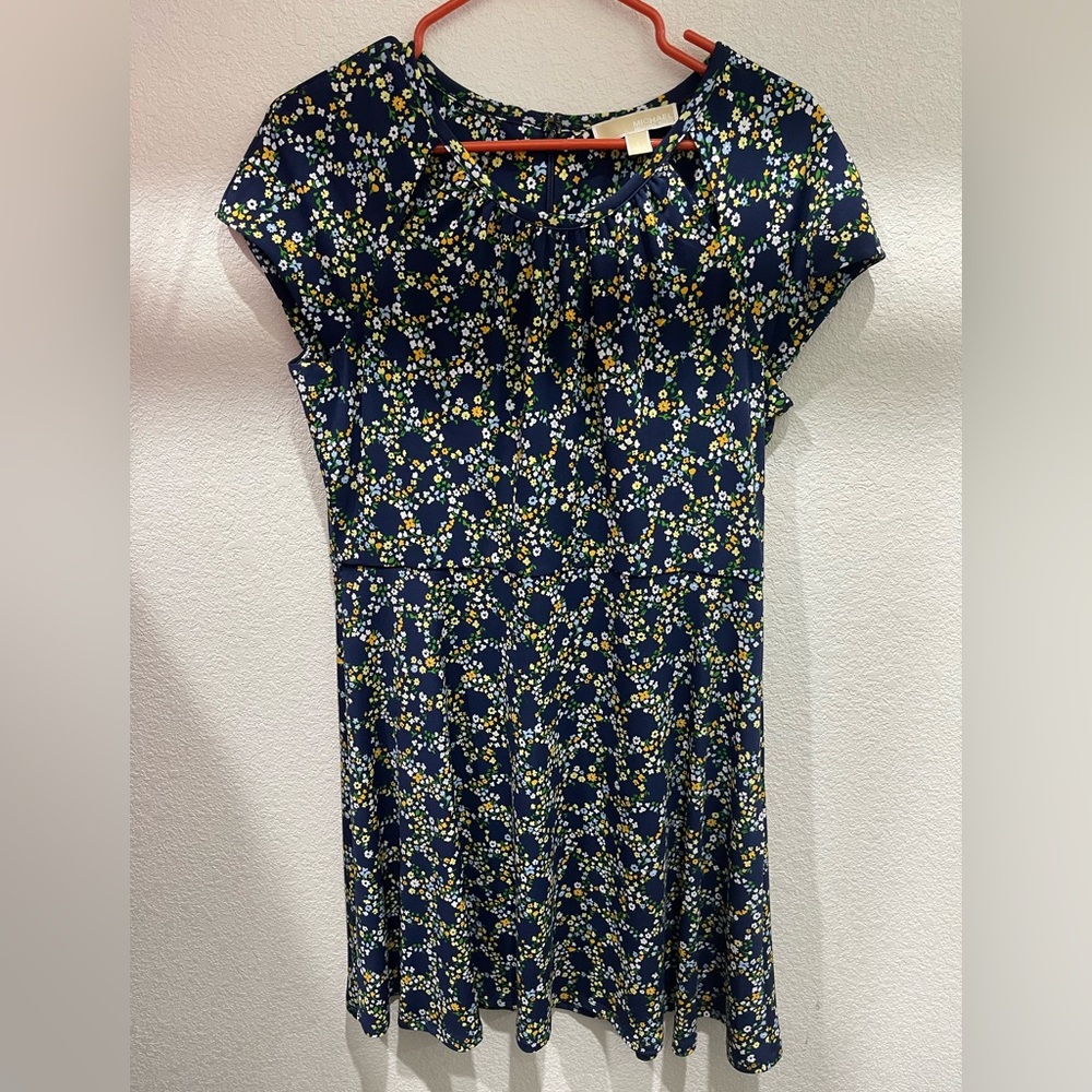 Blue Floral Print Michael Kors Dress